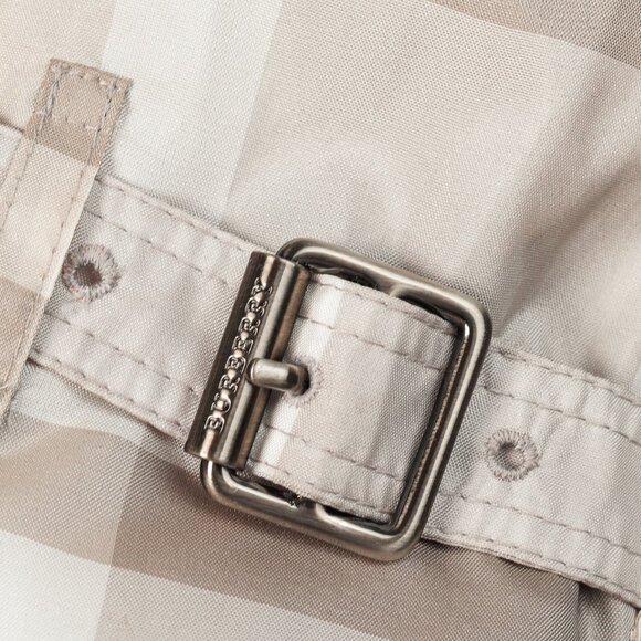 Burberry Brit Grey Check Taffeta Packable Belted Trench Coat - Picture 8 of 14